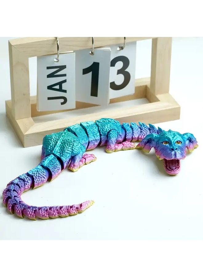 Colorful 3D Printed Articulated Dilophosaurus Dragon Poseable Collectible Home Decor - Image 3